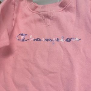 Champion sweatshirt pink with purple detailing thick warm winter fuzzy inside